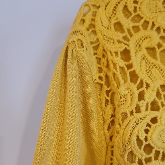 Mustard Lace Cotton Cardigan - Picture 3 of 9
